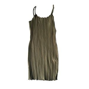 Bozzolo Olive Green Ribbed Bodycon Dress – Size S – NWOT